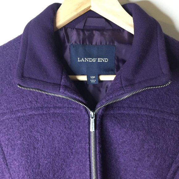 Timeless Purple Zip Up Wool Jacket/Coat - with pockets! - Picture 2 of 3